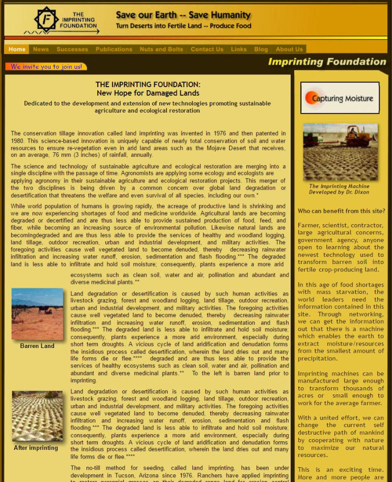 The Imprinter website landing page