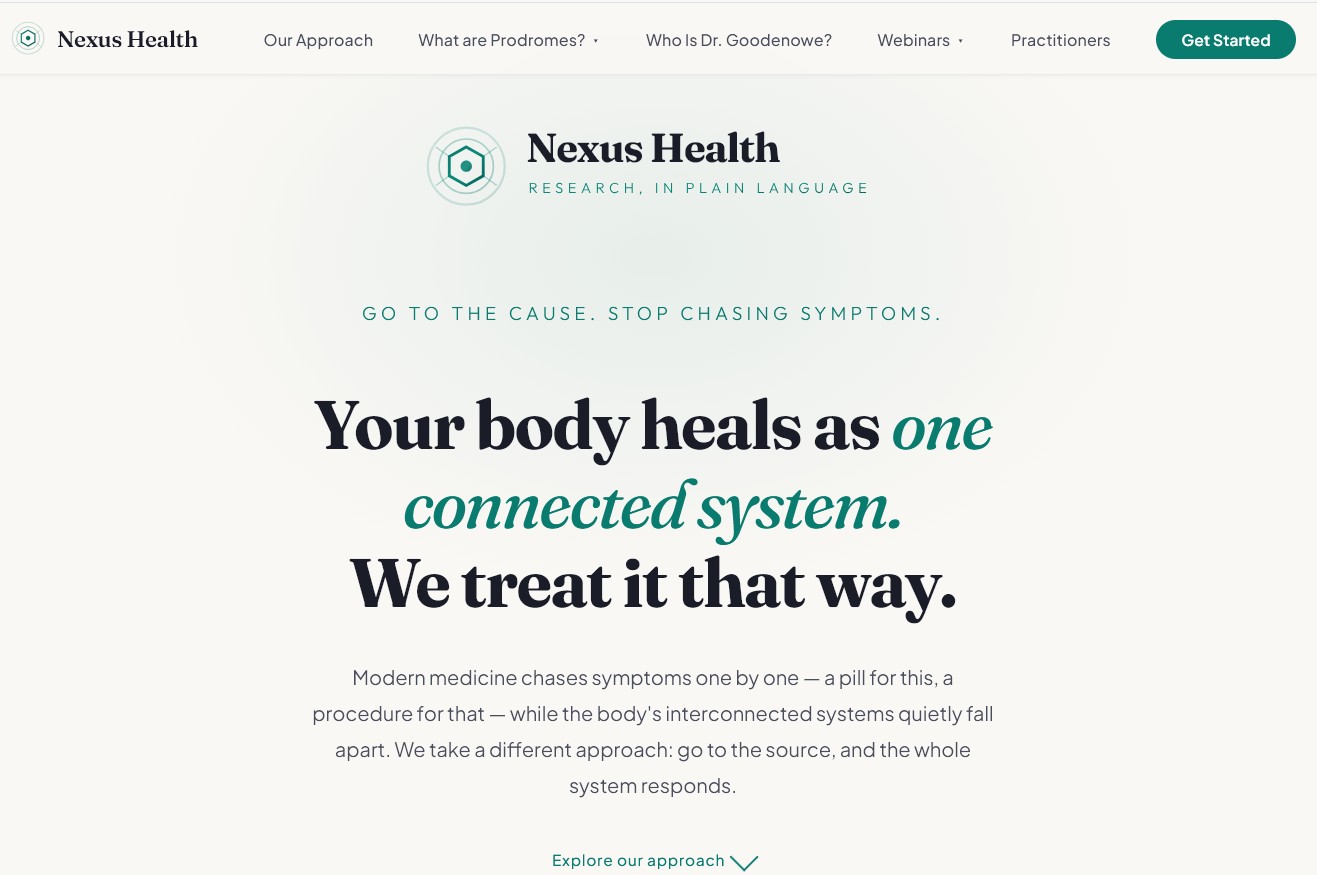 Nexus Health Community website landing page